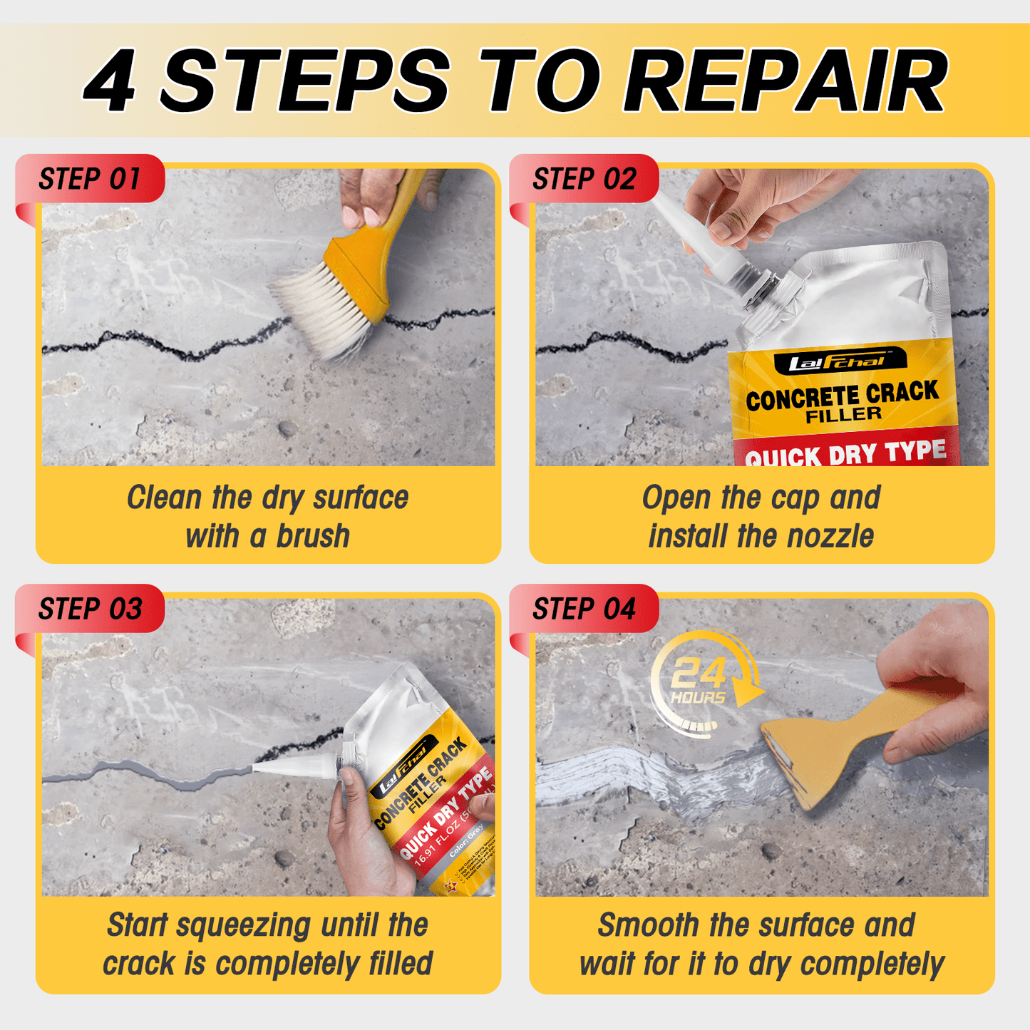 Concrete Crack Filler - 6 PCS - LaiFchai